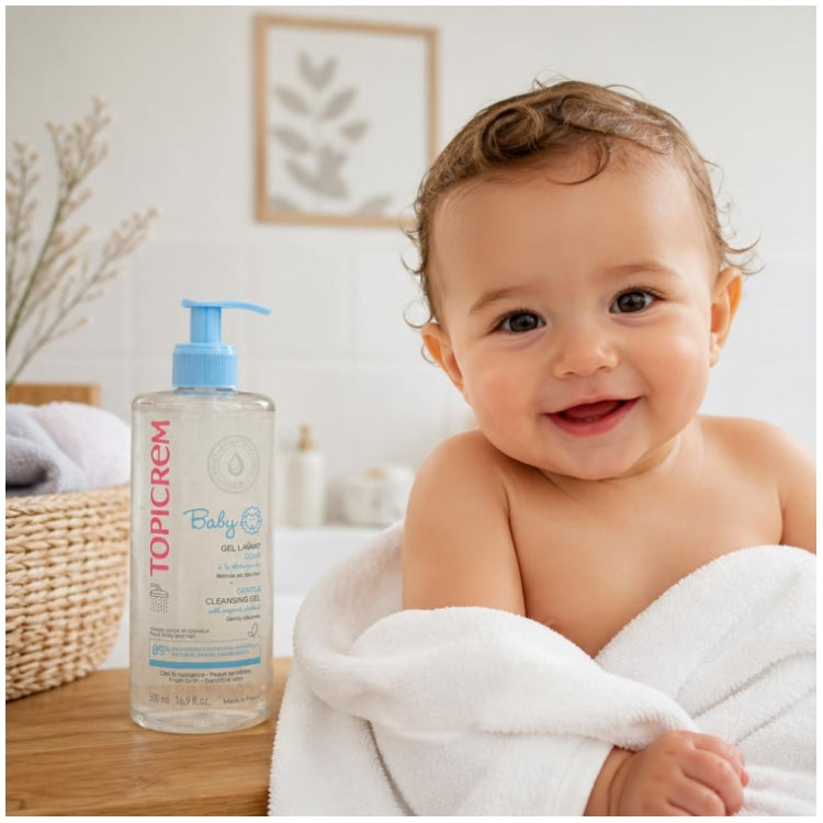 Topicrem Baby Gentle cleansing gel face, body & hair 500 ml (16.91fl oz)