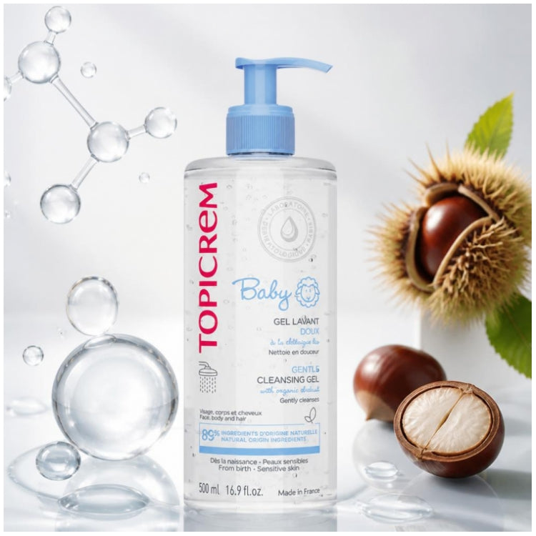 Topicrem Baby Gentle cleansing gel face, body & hair 500 ml (16.91fl oz)