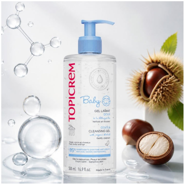 Topicrem Baby Gentle cleansing gel face, body & hair 500 ml (16.91fl oz)