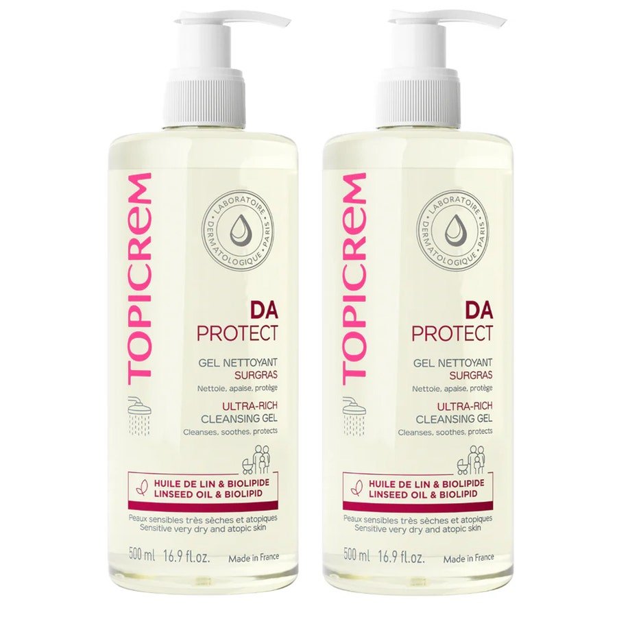 Topicrem Da Atopic Skin Da Ultra Rich Cleansing Gel Peaux Atopiques 500ml x2 (16.91fl oz x2) - FrenchBeautyHub