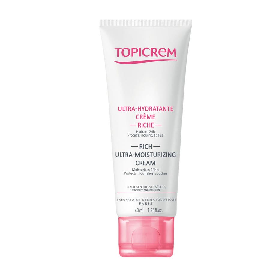 Topicrem Hydra+ Rich Ultra Moisturizing Face Cream 40ml (1.35fl oz) - FrenchBeautyHub