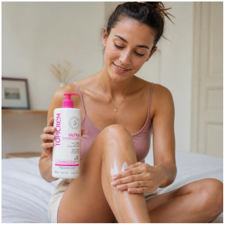 Topicrem Ultra-Hydrating Leite Corporal para Pele Seca e Sensível 500ml x2