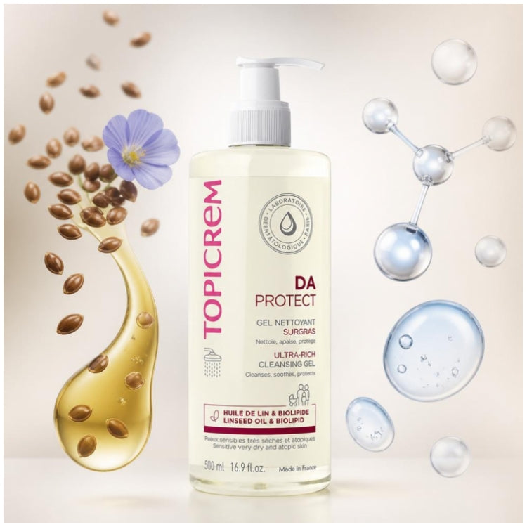 Topicrem DA Ultra Rich Cleansing Gel for Atopic Skin 500ml (16.90 fl oz)