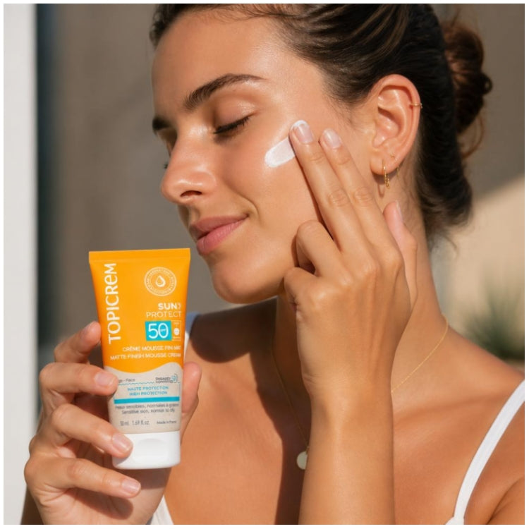 Topicrem Sun Protect كريم واقٍ من الشمس SPF50 بتركيبة رغوية ولمسة نهائية غير لامعة 50 ml