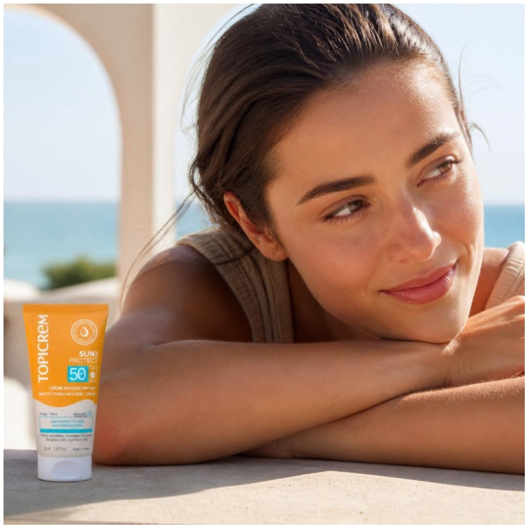 Topicrem Sun Protect كريم واقٍ من الشمس SPF50 بتركيبة رغوية ولمسة نهائية غير لامعة 50 ml