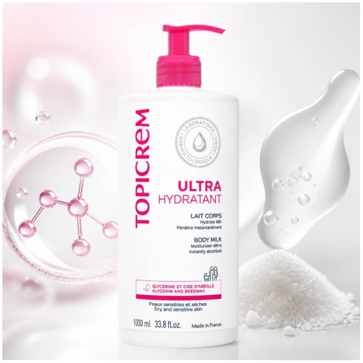 Topicrem Ultra-Hydrating Lait Corps Ultra-Hydratant Peaux Sensibles et Sèches 1L
