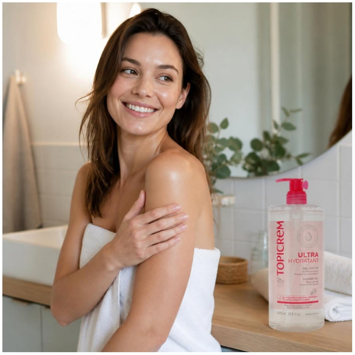 Topicrem Ultra-Hydrating Shower Gel for Sensitive Skin 1L (33.81 fl oz)