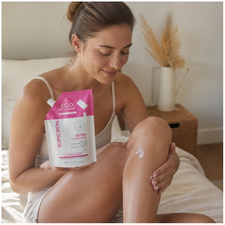 Topicrem Hydra+ UH حليب الجسم عبوة إعادة تعبئة صديقة للبيئة 500ml