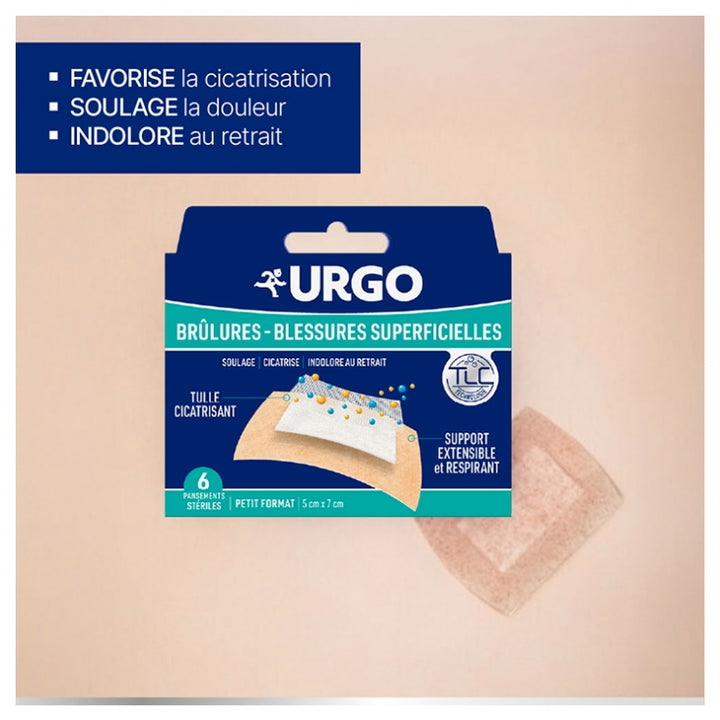Urgo Superficial Wounds And Burns Bandages 5x7cm x6