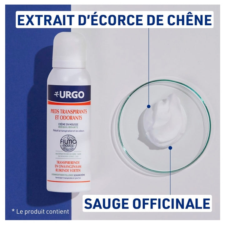 Urgo Balancing Foot Foam Cream for Sweaty and Odorous Feet 125 ml (4.23fl oz)
