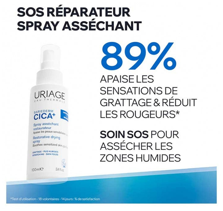 Uriage Bariéderm-Cica Spray Secativo Reparador para Pele Frágil e Irritada 100 ml