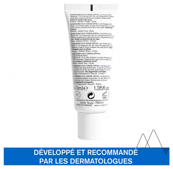 Uriage Bariéderm Crema Cica reparadora con Cu-Zn SPF50+ 40ml