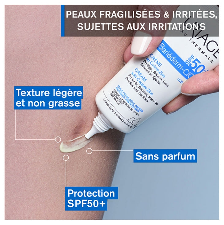 Uriage Bariéderm Crema Cica reparadora con Cu-Zn SPF50+ 40ml