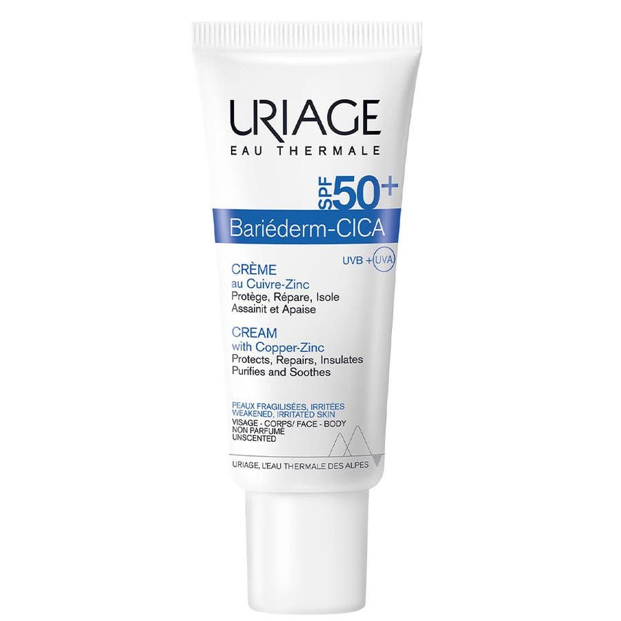 Uriage Bariéderm Repairing Cica - Cream with Cu - Zn SPF50+ 40ml (1.35fl oz) - FrenchBeautyHub