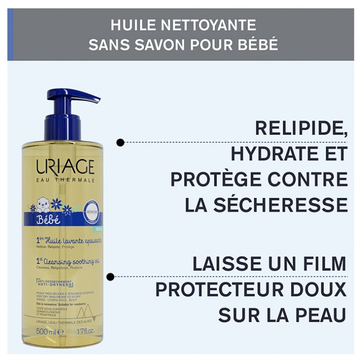 Uriage Bébé 1st Cleansing Oil 500ml (16.91fl oz)