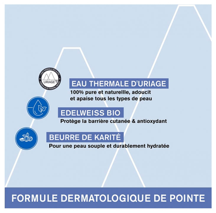 Uriage Bébé Baby Foaming And Cleansing Soap Free Cream Face Body And Scalp500 Ml 500ml (16.91fl oz)