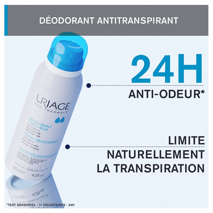 Uriage Refreshing Deodorant gegen Geruch und Feuchtigkeit für empfindliche Haut 125ml