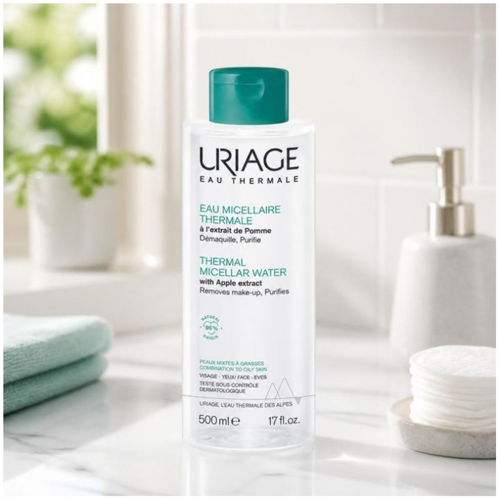 Uriage Thermal Micellar Water Facial Cleanser for Combination to Oily Skin 500ml (16.90fl oz)