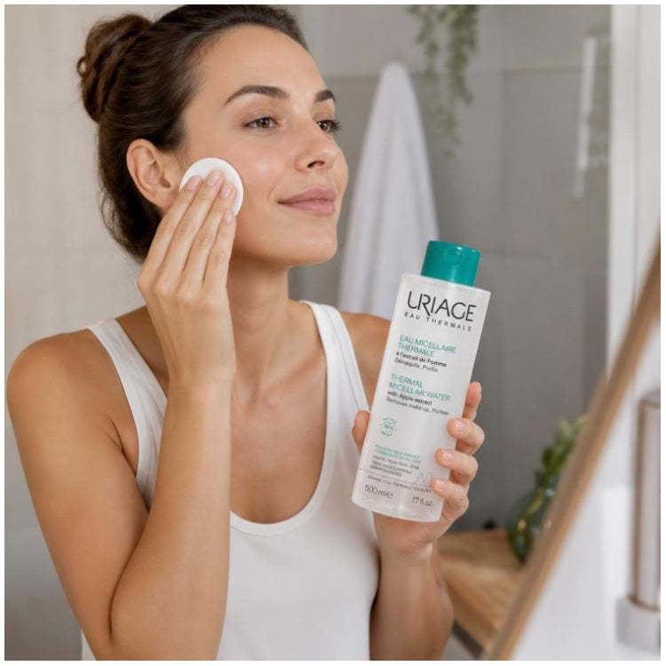 Uriage Thermal Micellar Water Facial Cleanser for Combination to Oily Skin 500ml (16.90fl oz)