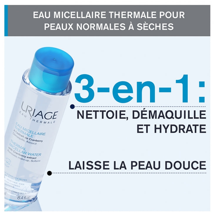 Uriage Thermal Micellar Water for Normal to Dry Skin 250ml (8.45 fl oz)