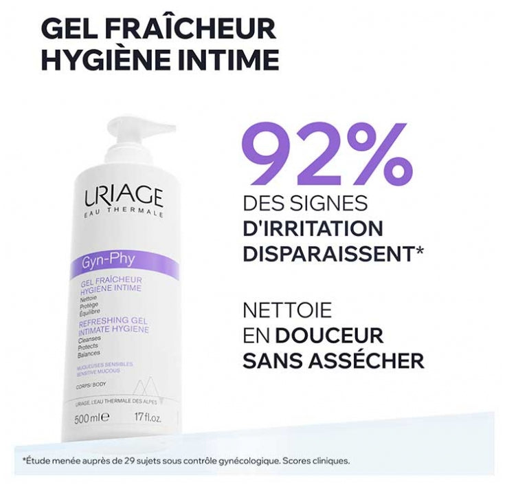 Uriage Gyn-Phy Intimate Hygiene Refreshing Gel Muqueuses Sensibles 500ml (16.91fl oz)