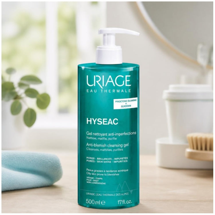 Uriage Hyseac Gel limpiador para piel mixta a grasa 500ml