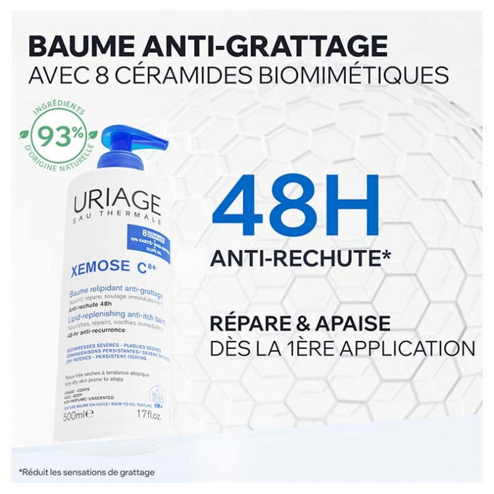 Uriage Xémose C8+ Oleo Soothing Anti-scratch Balm Dryness Severe Atopic Skin 500ml (16.91 fl oz)