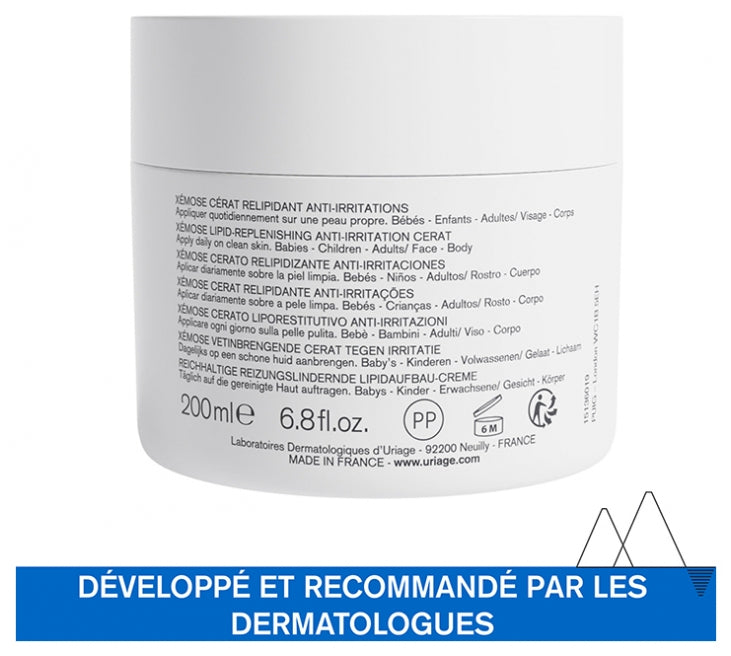 Uriage Xemose Cérat relipidant anti-irritations sécheresses cutanées extrêmes 200ml