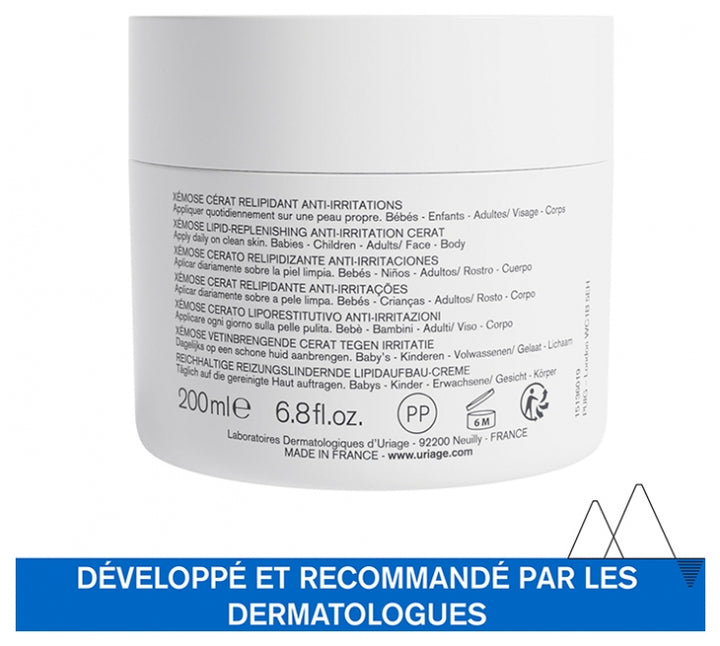 Uriage Xemose Cérat relipidant anti-irritations sécheresses cutanées extrêmes 200ml
