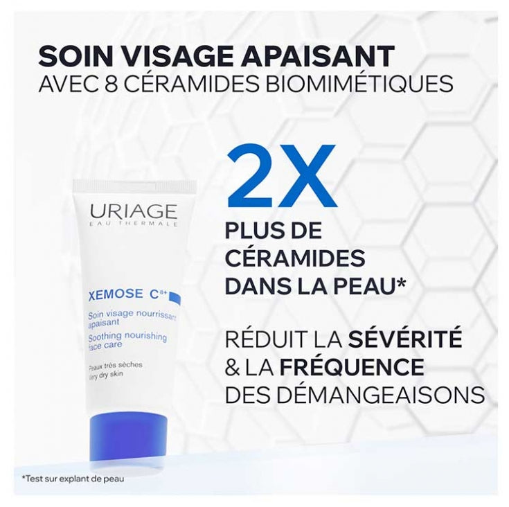 Uriage Xémose C8+ Nourishing Face Cream Very Dry Skins Prone To Atopy Peaux Très Sèches 40ml (1.35 fl oz)