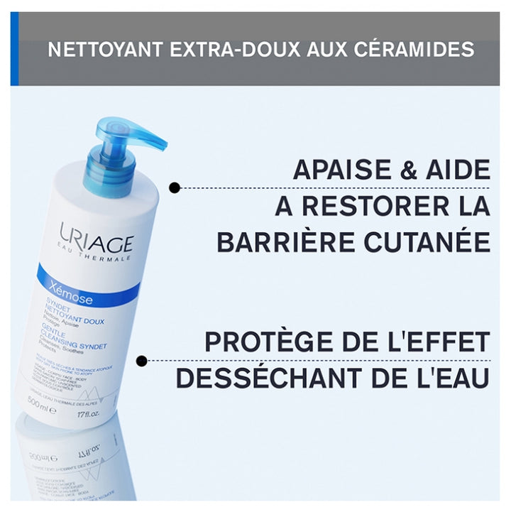 Uriage Xemose Xemose Gentle Cleansing Syndet Very Dry Skins Prone To Atopy Uriage 500ml (16.91fl oz)