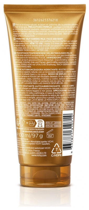 Vichy Ideal Soleil Self Tanner Moisturising Milk Face And Body  100ml (3,38fl oz)