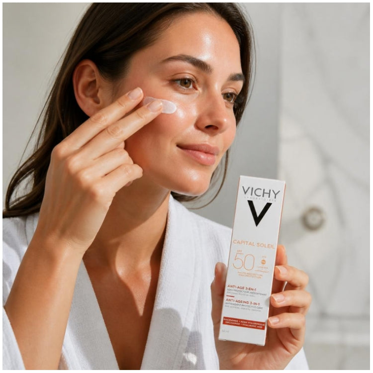 Vichy Capital Soleil Cuidado Antioxidante Antiedad 3 en 1 SPF50, 50ml