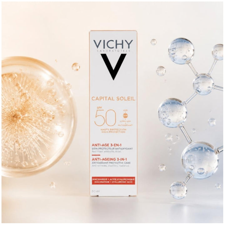 Vichy Capital Soleil Cuidado Antioxidante Antiedad 3 en 1 SPF50, 50ml