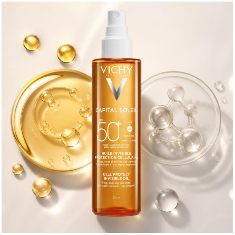 Vichy Capital Soleil Aceite Invisible con Protección Celular SPF50+ 200ml