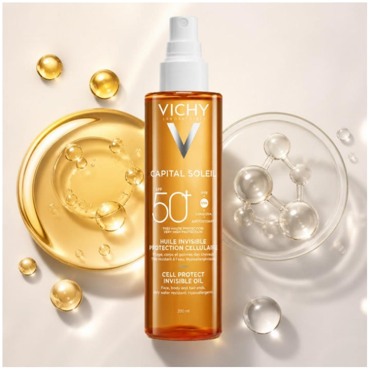 Vichy Capital Soleil Aceite Invisible con Protección Celular SPF50+ 200ml