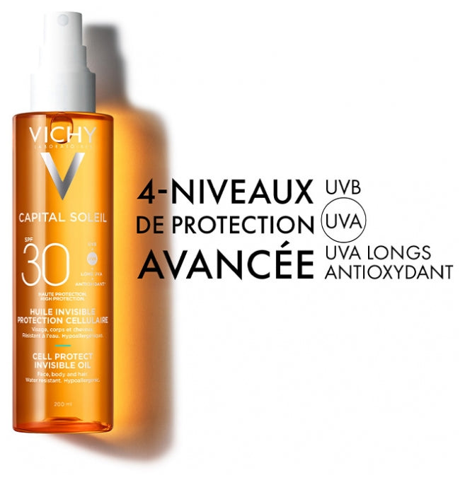 Vichy Capital Soleil Invisible Cellular Protection Oil SPF30 200 ml (6.76fl oz)