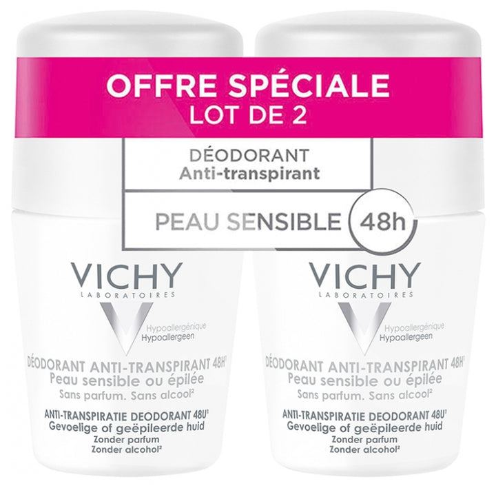 Vichy Anti-Perspirant مزيل عرق للبشرة الحساسة أو بعد إزالة الشعر حماية لمدة 48h 50ml