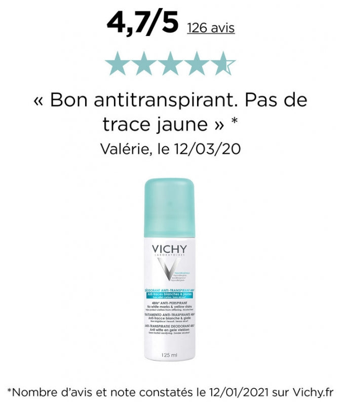 Vichy Deodorants Anti Perspirant Deodorant 48 H Spray 125 ml (4.23fl oz)