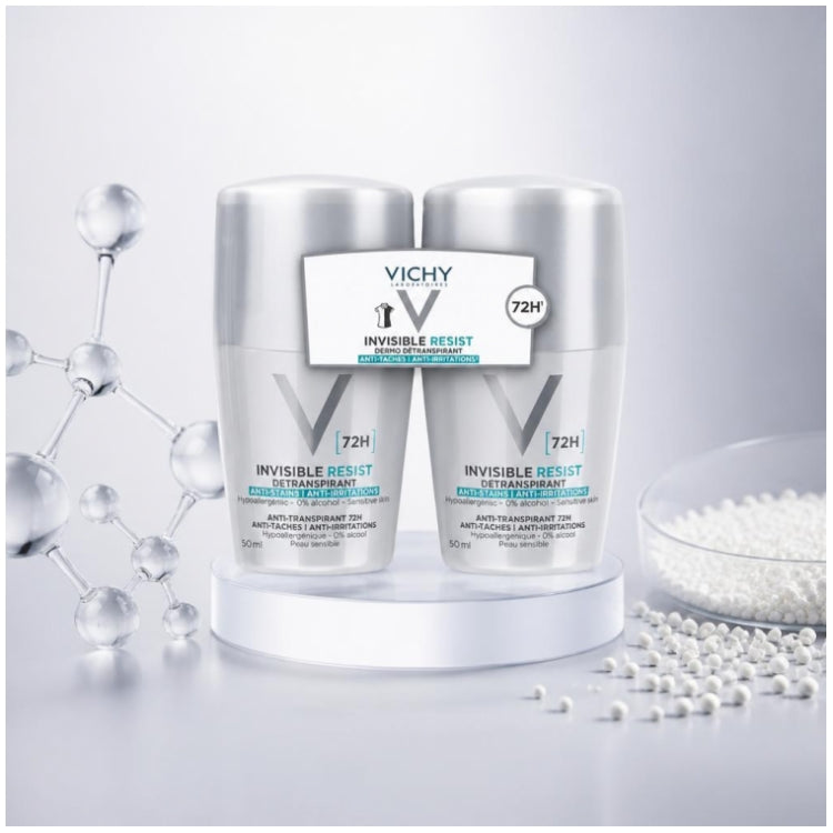 Vichy Deodorants Invisible Resist Détranspirant Anti Irritations 72h 2x50ml (1.69fl oz)