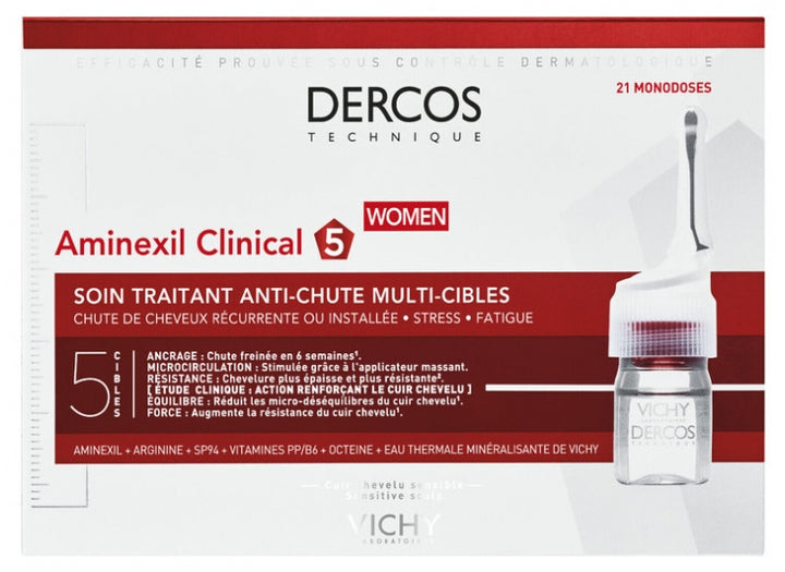 Vichy Dercos Aminexil Clinical 5 Ampoules anti-chute femmes x21