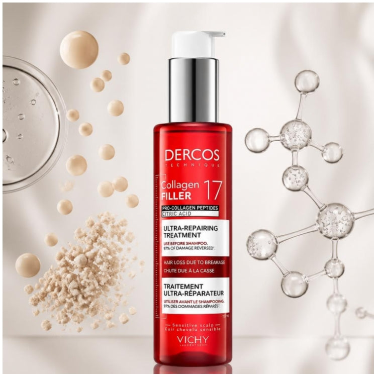 Vichy Dercos Collagen Filler 17 Pré-shampooing réparateur intense fortifiant 150ml