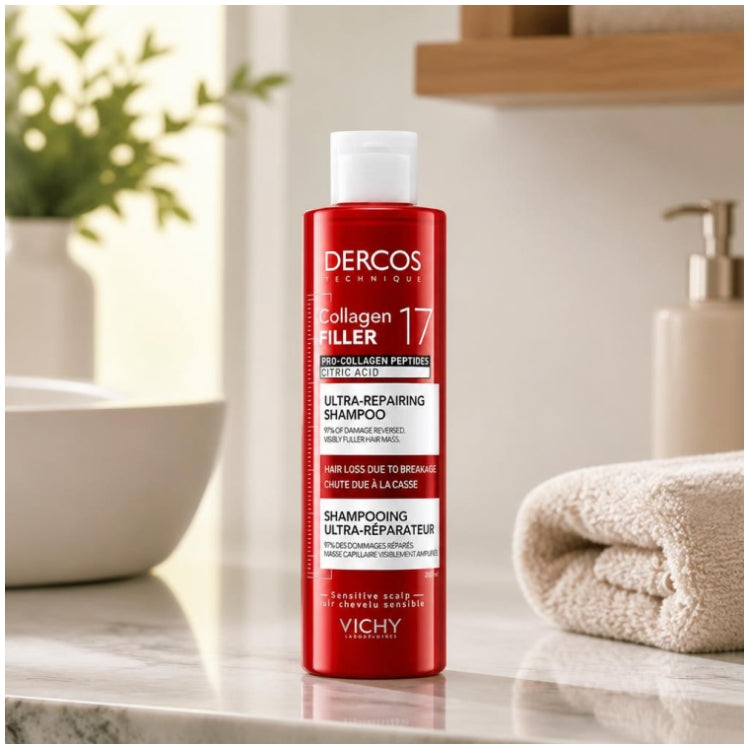 Vichy Dercos Collagen Filler 17 Fortifying Repair Shampoo Intensive 200ml (6.76 fl oz)