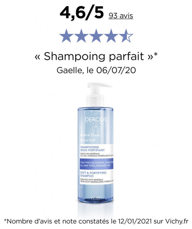 Vichy Dercos Mineral Soft Fortifying Shampoo 400ml (13.53fl oz)