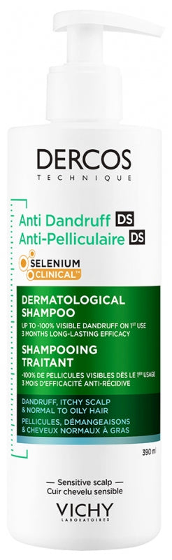 Vichy Dercos Anti-Dandruff DS Shampooing pour cheveux normaux à tendance grasse