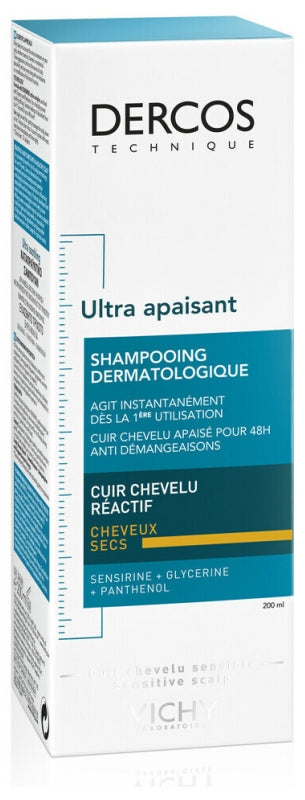 Vichy Dercos Ultra Soothing Shampoo Dry Hair 200ml (6.76fl oz)