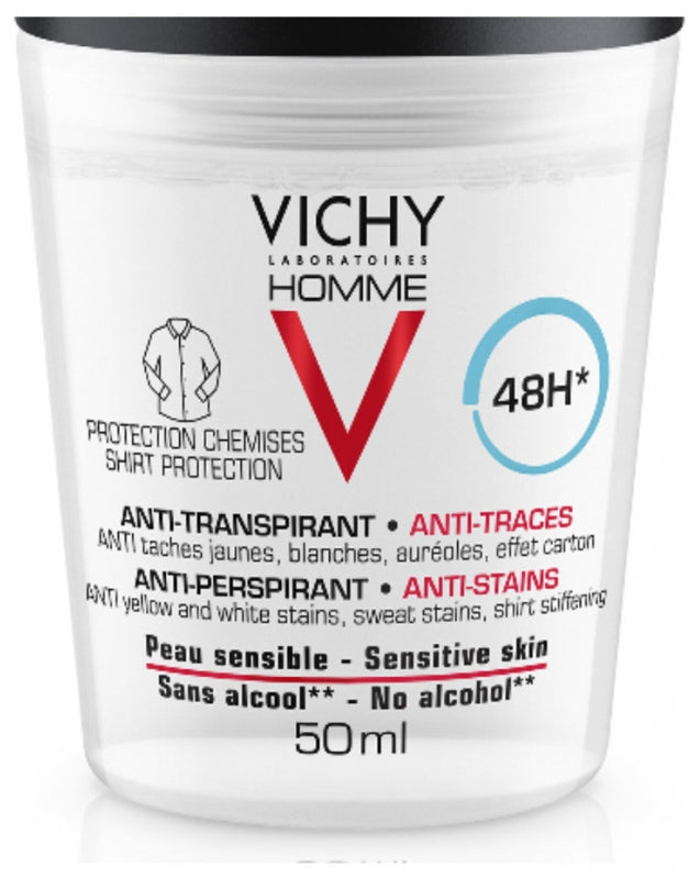 Vichy Men Déodorant anti-transpirant Roll-On 48h anti-traces 2x 50ml