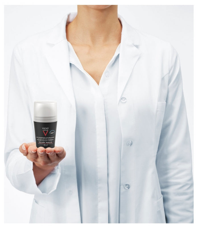 Vichy Homme Déodorant Anti-transpirant Roll-on Peaux Sensibles 48h