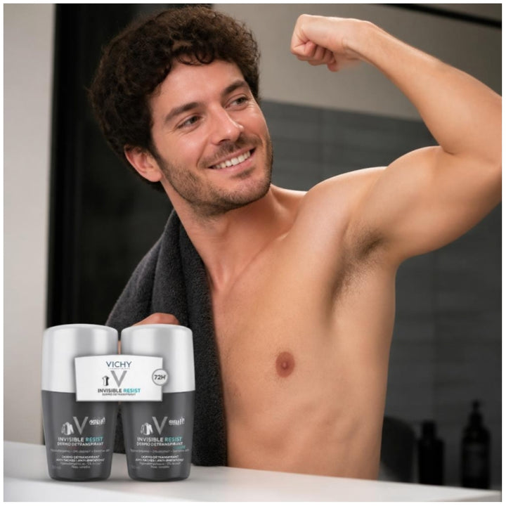 Vichy Man Anti-perspirant Roll On Deodorant 72h 50ml x2 (1.69fl oz x2)