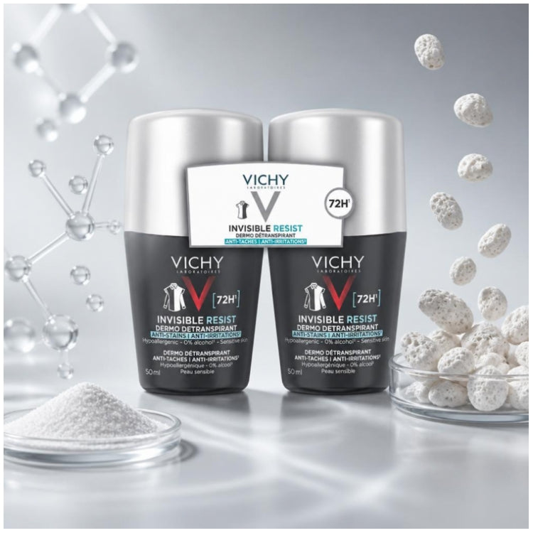 Vichy Man Anti-perspirant Roll On Deodorant 72h 50ml x2 (1.69fl oz x2)